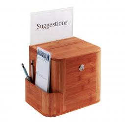 Safco Bamboo Suggestion Box, Cherry 4237CY