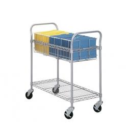 Safco Wire Mail Cart 36 Inch Wide Grey 5236GR