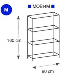 Alba Storage Shelf Mobile 4 Levels Chrome Medium