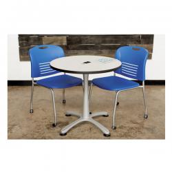 Safco Stack Chair, Straight Leg with Casters, Lapis , 2 pack 4291LA