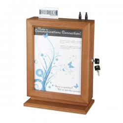 Safco Customisable Wood Suggestion Box, Cherry 4236CY